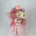 Pink Doll Assemblage "Heart Throb Queen" Bonehead Art Doll, Assemblage Art Doll, Pink Assemblage Creature Doll