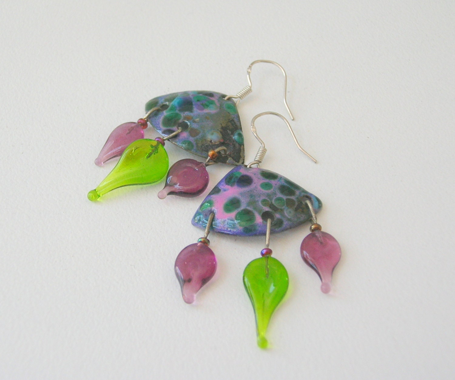 Lampwork Earrings Handmade Lampwork Jewelry, Enameled Jewelry Unique Mother's Day Gift