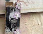 Gift Art Tag Affirmative, Inspirational Mixed Media Collage Shabby - Wish