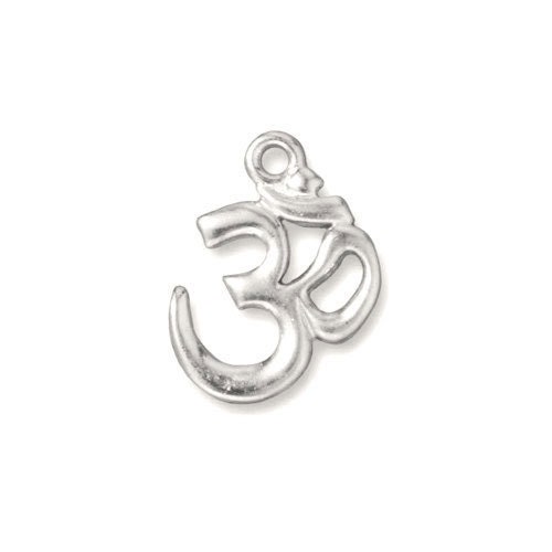 10 Charms - TierraCast OM Charms pewter with bright rhodium finish 18 x 14 x 1.5mm charms pendants drops