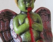 Zombie Cherub Angel Cupid re purposed figurine