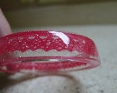 Hot Pink Lace Resin Bangle