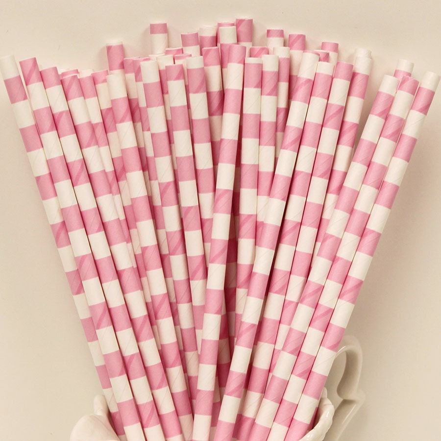 Pastel SAILOR STRIPE Paper Straws, 25 Ballerina Pink Drinking Straws, Girls Party, Dance, Baby Shower, Mason Jar Straws,  Diy flag