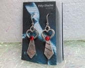Get your 50 Shades of  Grey on Mens neck tie  earrings laters baby