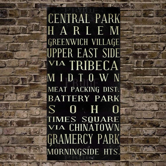 New York Typography Art-Canvas Gallery Wrapped-8x33 (luster paper prints also available)