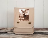 Oh, Deer - Messenger Bag - Woodland - Field Bag - School Bag - Stone Beige - Canvas Bag