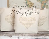 Bridesmaid Gifts  - 3 Bags - LOVE Languages Tote Bags - Wedding Party Gifts - Carryall Bags