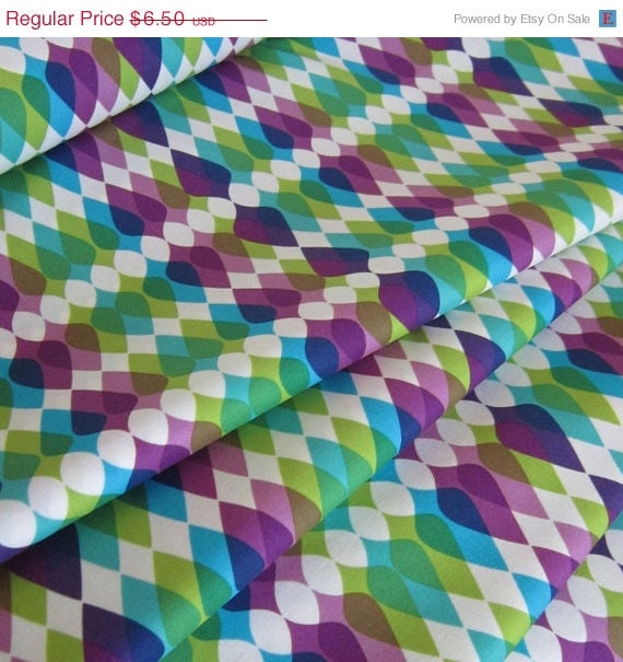 MEMORIAL WEEKEND SALE Summer's End Big Sur Cotton Fabric Harlequin Diamond from Hoffman Fabrics - 1 Yard