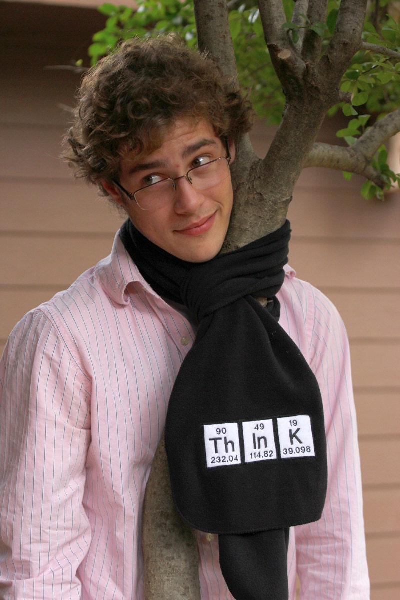 Think Word  Embroidered Pillow using the Periodic Table Chemistry elements