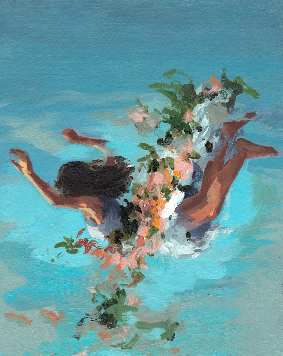 Happiness . extra large giclee art print poster of original painting
