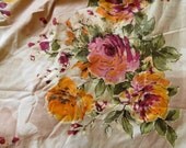 D2 - Cream Multicolored Big Flower Patterned Cotton - One Yard