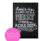 Chalkboard Print - Digital File 8x10 - Irish Toast