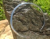 ON SALE Silver Skinny Hammered Cuff Bracelet, Stackable, Rustic, Simple Cuff, Gift for Her