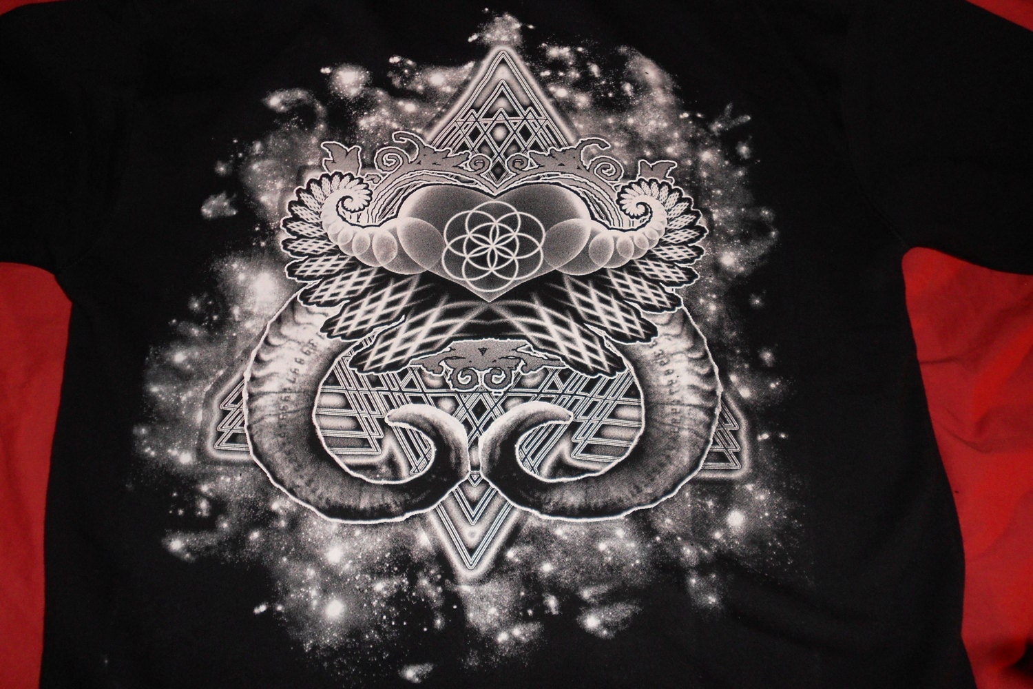 Fleece-Lined Full Zip Hoodie - Heart Fractal