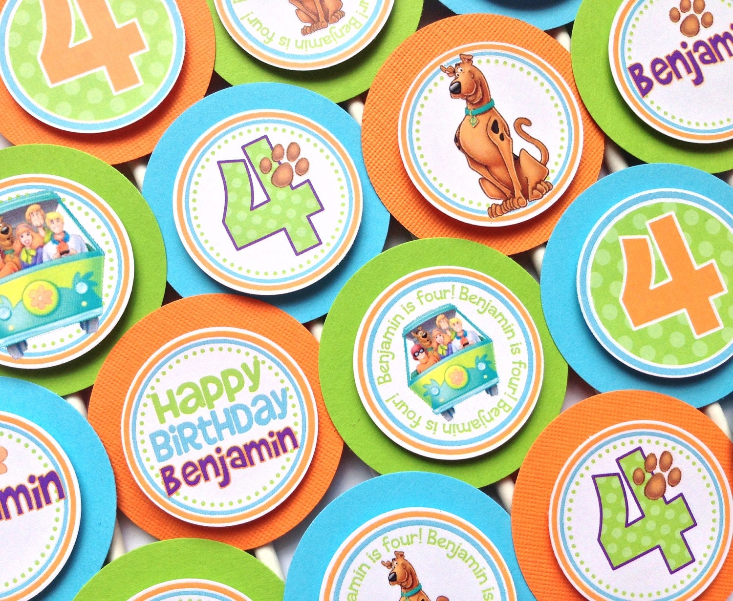 Scooby Doo Cupcake Toppers, Cupcake Flags - Set of 12 Il_170x135