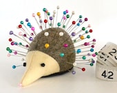 Pincushion, Hedgehog, upcycled wool, vintage, handmade, Rosemary Rue