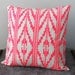 Hand Printed 'Southwest' Pillow in Hot Pink on Creme