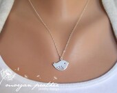 Detailed Bird Necklace in Silver - Dainty Little Bird Charm - Sterling Silver Necklace - morganprather