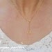 Tiny Triangle Lariat Necklace - Dainty Little Triangle Shape Charm Suspended on Gold Filled Chain - morganprather