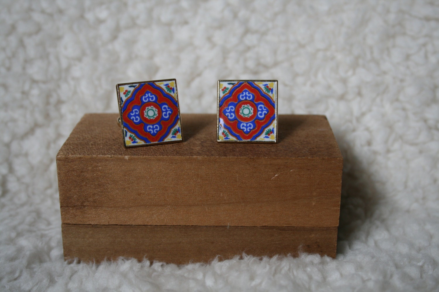VINTAGE Off The Cuff RETRO cuff liniks with box CUFFLINKS