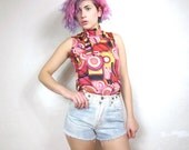 20% OFF VACATION SALE Soft Grunge Bleached and Studded High Waist Levis Summer Jean Shorts Ooak (24)