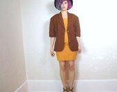 20% OFF VACATION SALE 50s Linen Blend Rust Blazer (S/M)