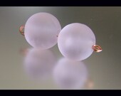 Handmade Lampwork Bead Pair, Pink Ice