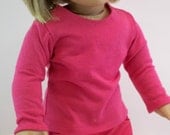 American Girl 18 inch Doll Fuschia Colored Long Sleeved T shirt Doll Clothing Toys