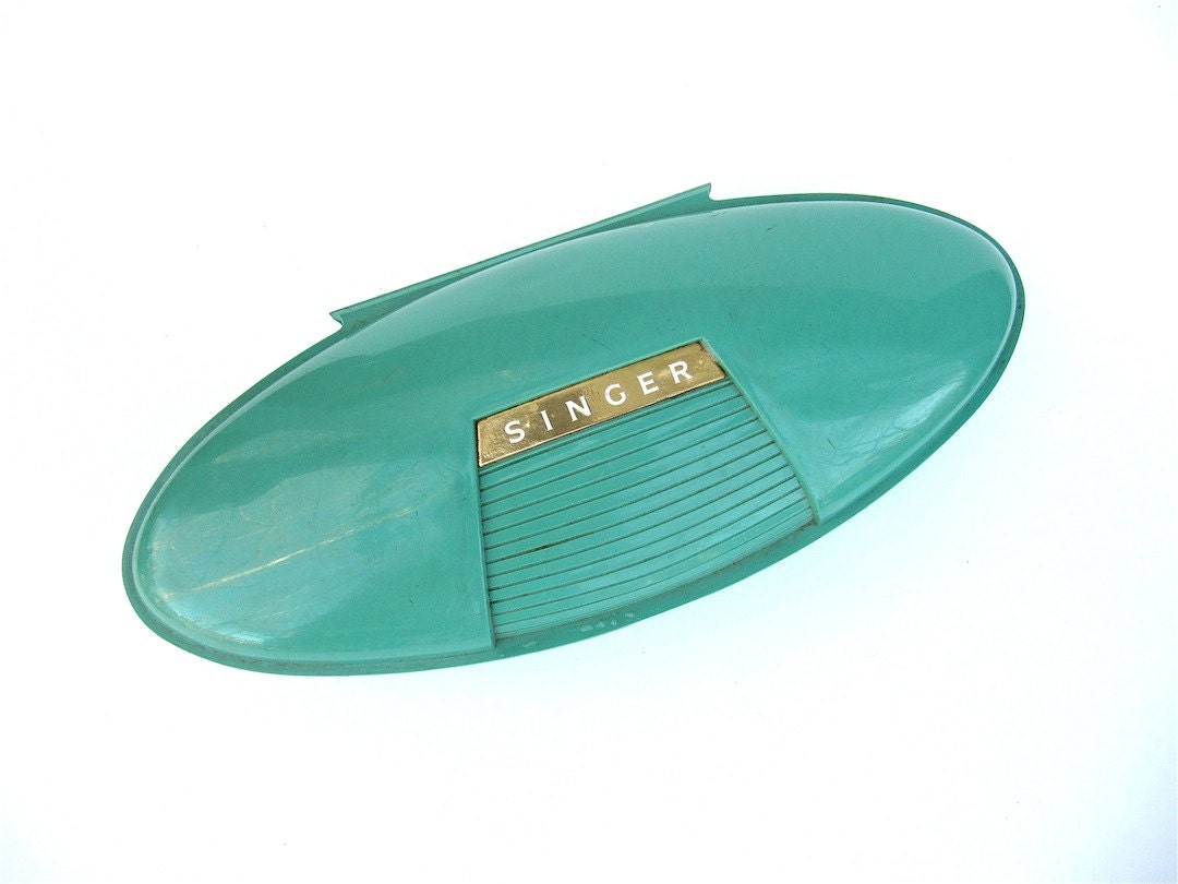 Atomic Green Singer Buttonholer in Plastic Case 1960