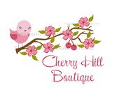 Premade Business Logo Design Floral Birdie Logo 72 Cherry Hill Boutique