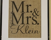Personalized Wedding Burlap Artwork