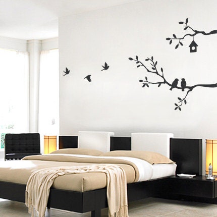 Cute Birds and Branches Decal - Vinyl Wall Decal - SM