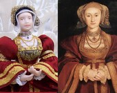 Tudor Doll, Anne of Cleves 12th scale dollhouse doll  MADE TO ORDER 8-10 weeks