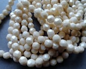 6mm Fire Polished Beads - Champagne Luster - Faceted Czech Glass Rounds