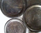Sale 30% INSTANT Savings Vintage round silver plate trays Set of 3 Vestiesteam