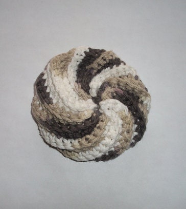 Spiral Scrubby - Brown, Tan and White