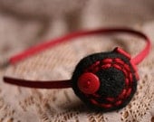 Amelia Felt Headband --Black and Deep Red