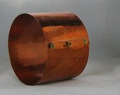 2 inch Hammered copper bangle bracelet with grommets