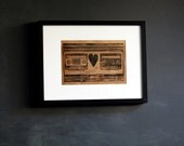 Mixtape Love limited edition print on wood veneer, framed