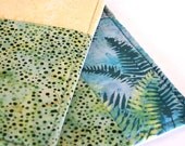 Green Batik Print Quilted Potholder Set