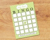 INSTANT DOWNLOAD - Baby Shower  Bingo Shower Game - Gender Neutral Green