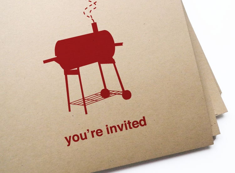 DIY Printable BBQ Invitation Postcards