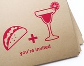 DIY Printable Taco & Margarita Invitation Postcards / Perfect for Cinco de Mayo
