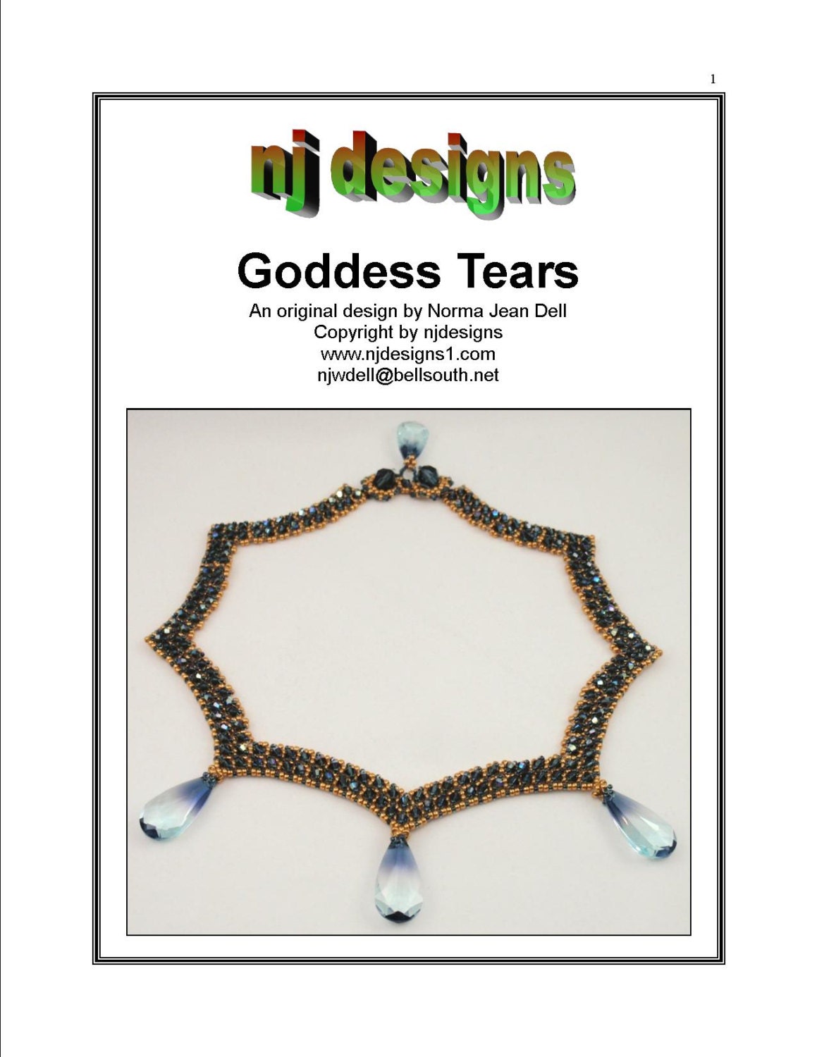 Instructions for Goddess Tears Necklace       Beading Tutorial