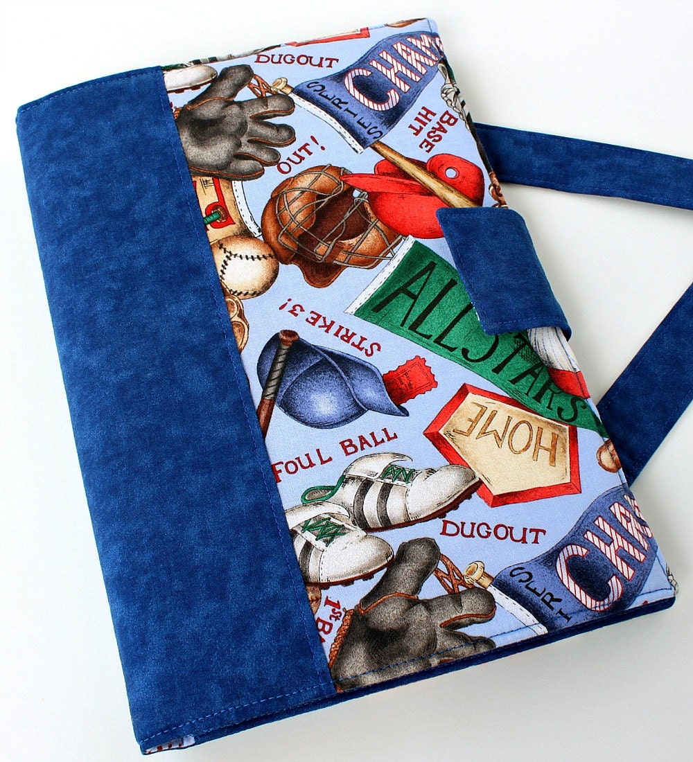 Large crayon wallet - summer travel toy - crayon tote - Retro Baseball