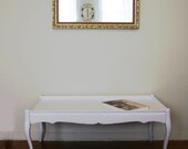 White Coffee table. French Table. Cottage Home. Vintage Modern Decor.