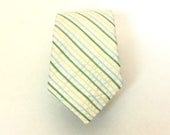 Men's Tie - Multicolor Green Seersucker - Green, Blue, and Yellow Multi Stripe
