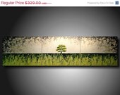 ART PAINTING SALE Art Original 3 piece Painting 16 inches X 60 inches  --------- Textured---