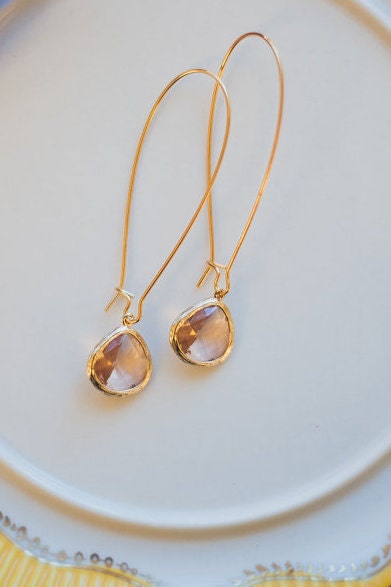 Bridesmaids Jewelry - Bridal Party Crystal Earrings - Request Custom Colors