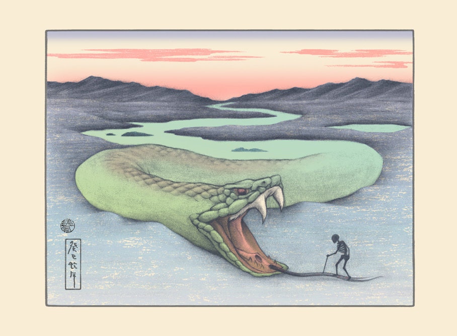 Journey - Year of the Snake Art Print - Hand SilkScreen Print in Limited Edition